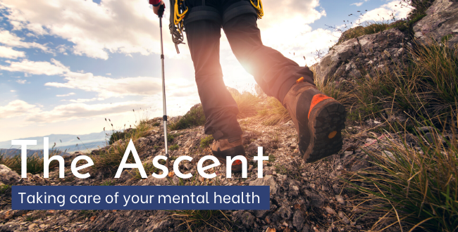 Image reads: the Ascent, taking care of your mental health. This focuses on the mental health impacts of wearing masks during COVID-19.